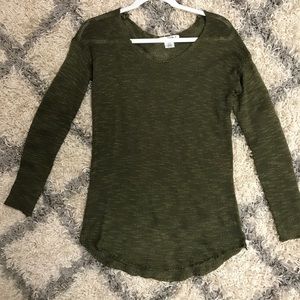 Say what ? Olive green light sweater